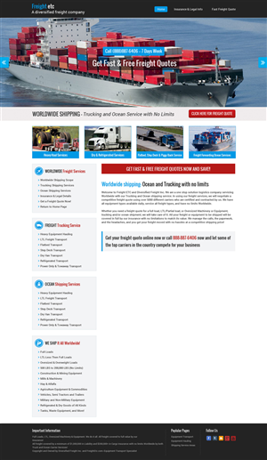 Wordpress Design by Redsquare infotech for Freight Etc Inc. | Design: #4411897