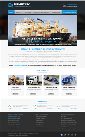 Wordpress Design by Creative Usha for Freight Etc Inc. | Design #4393730