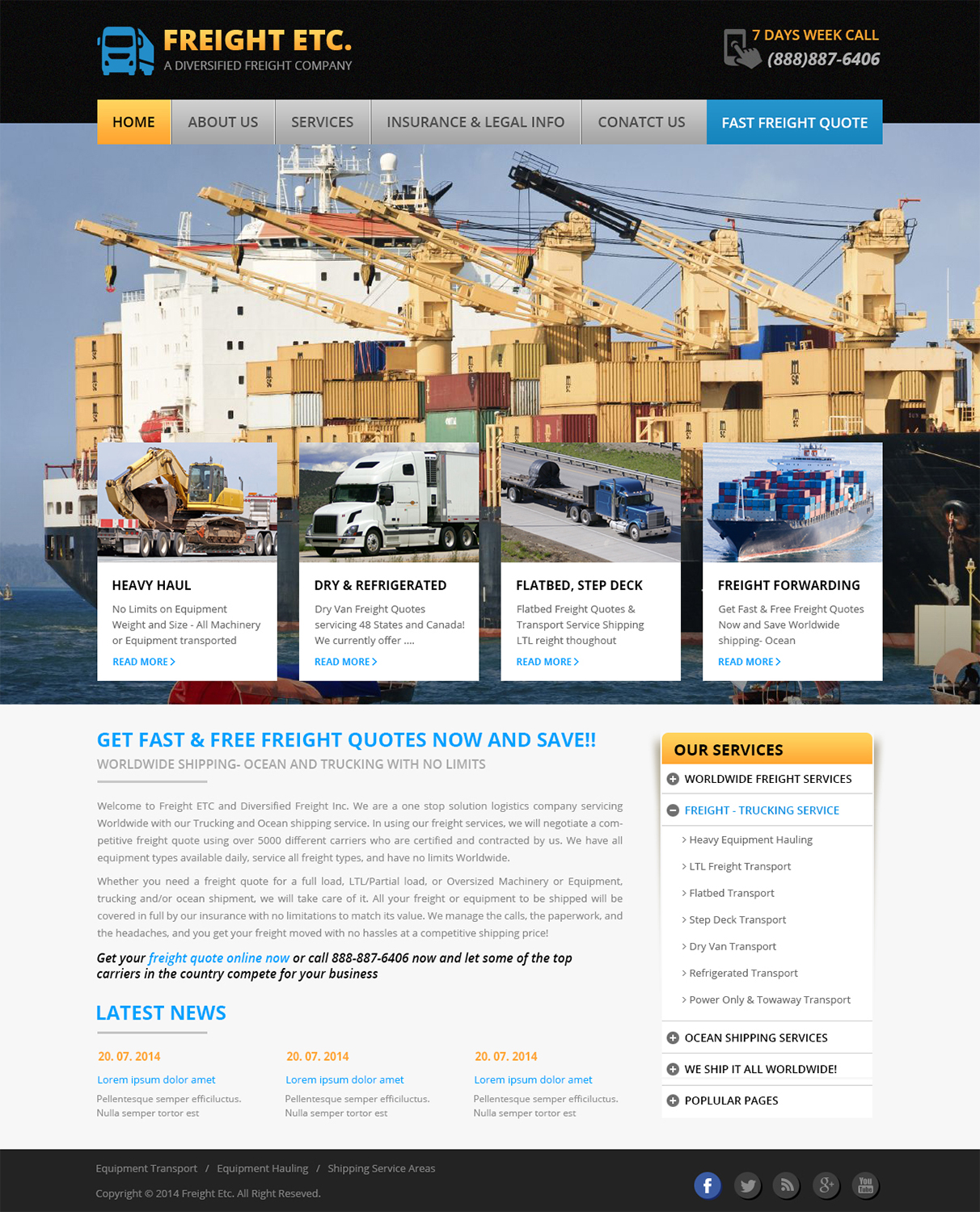 Wordpress Design by Creative Usha for Freight Etc Inc. | Design #4393734