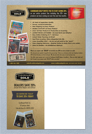 Postcard Design by Deip designs for Cardboard+Gold%2C+Inc. | Design: #4369597