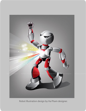 Robot illustration | Diseño Con Ilustración por Hana