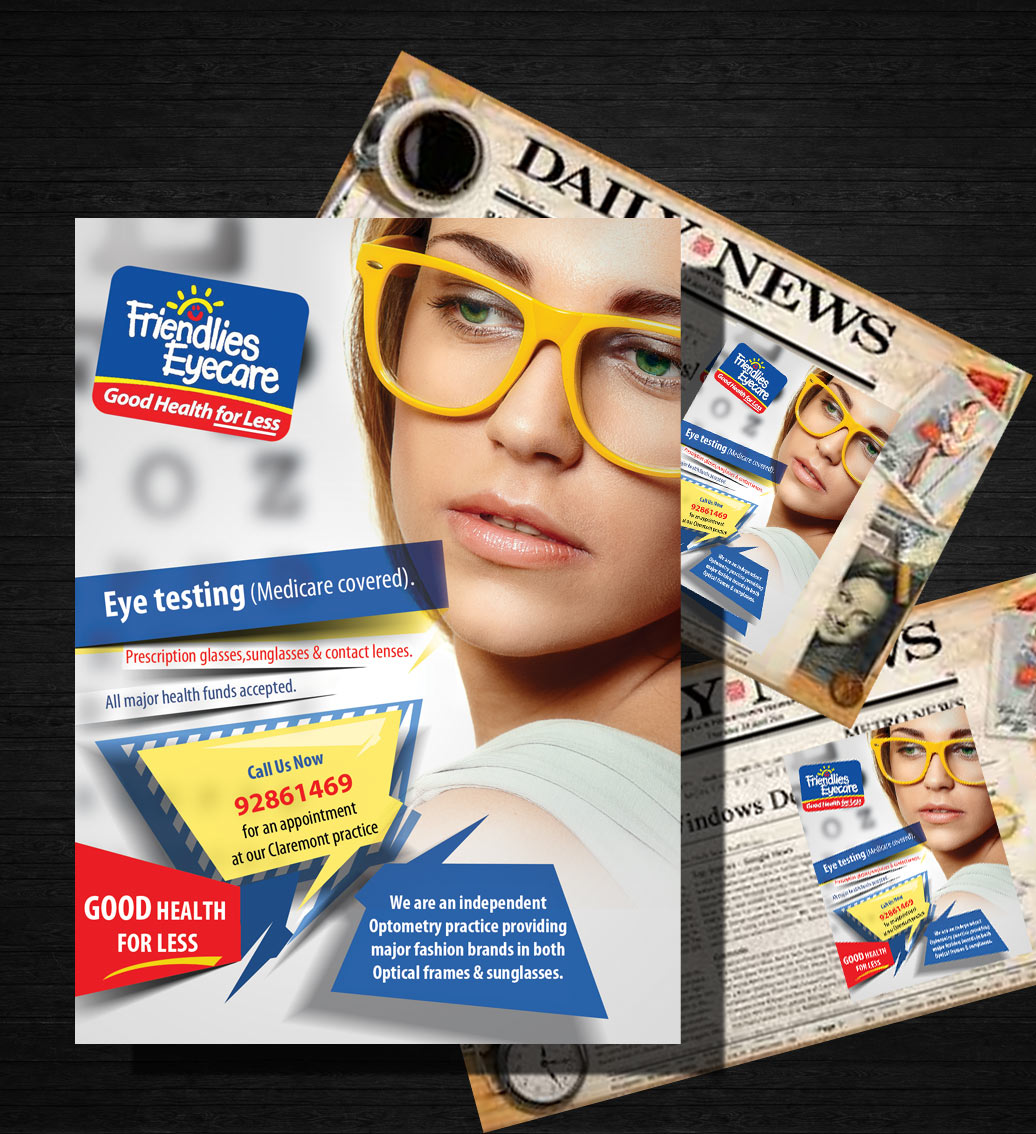 Flyer-Design von uk für Friendlies Eyecare | Design #4417977