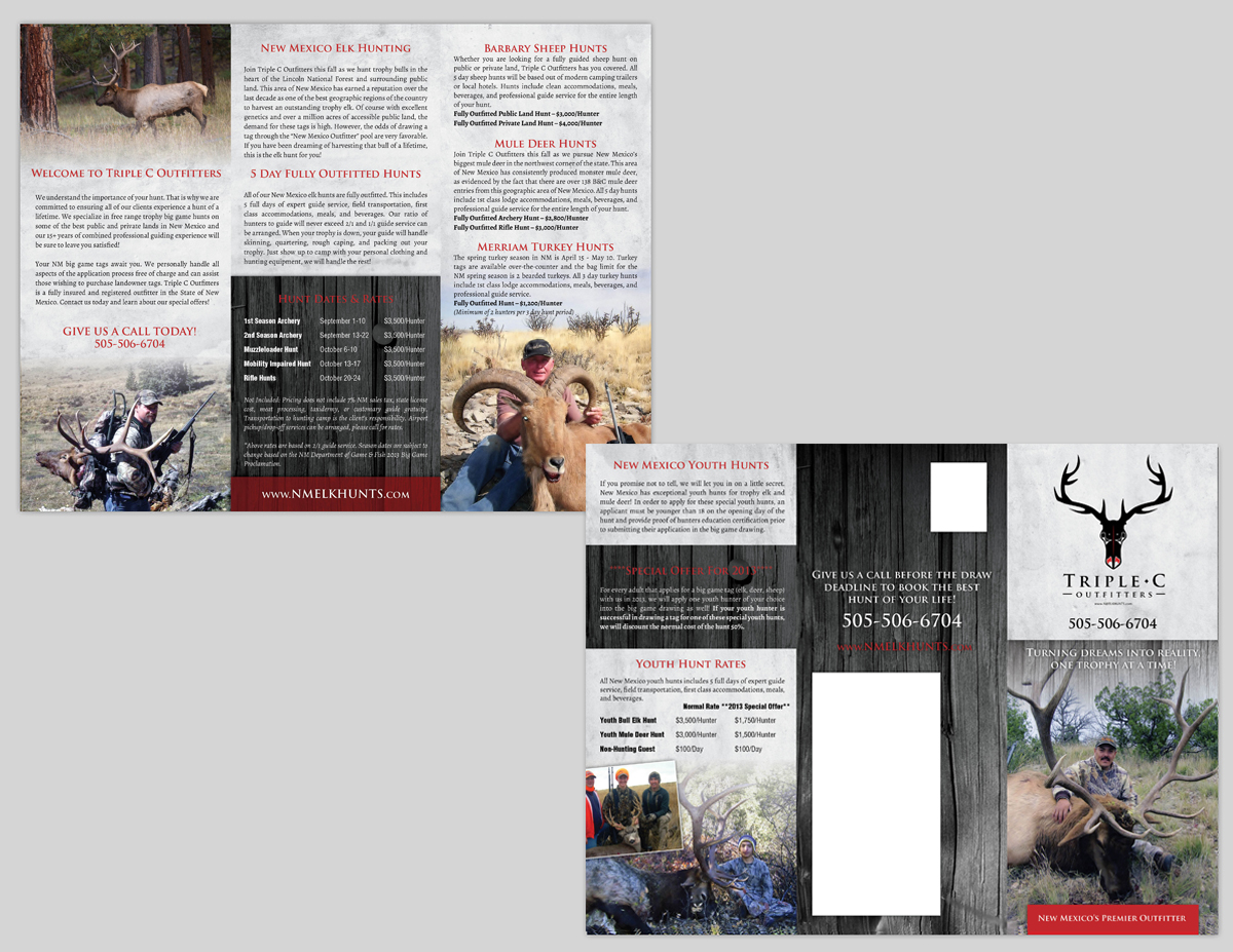Brochure Design by RYCO Design for Triple C Outfitters | Design: #1262194