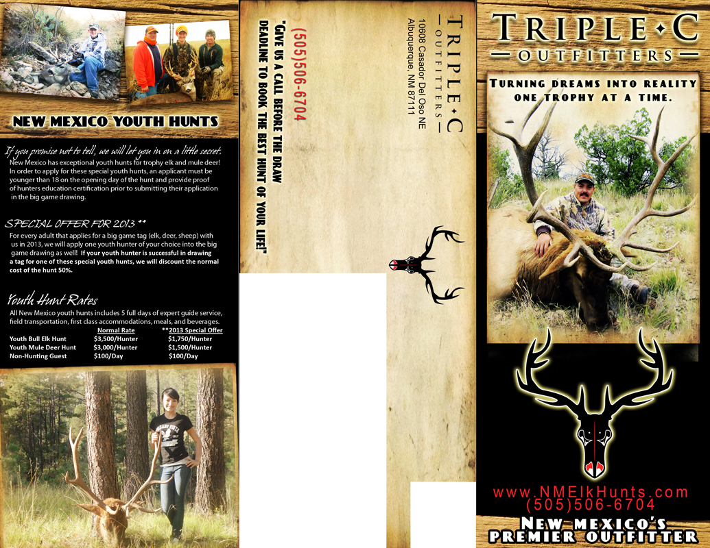 Design de Brochure par NegZero pour Triple C Outfitters | Design #1273388
