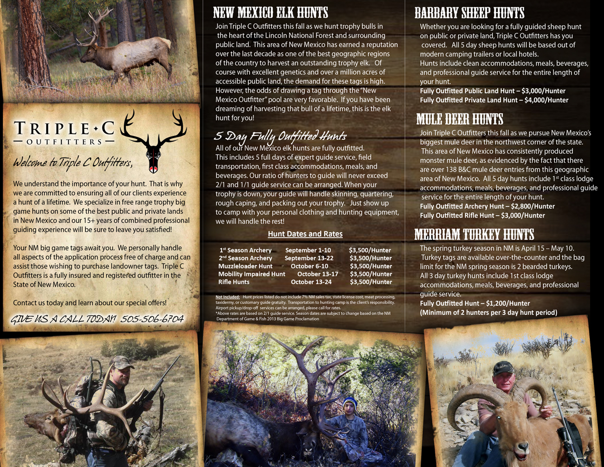 Brochure Design by NegZero for Triple C Outfitters | Design #1275617