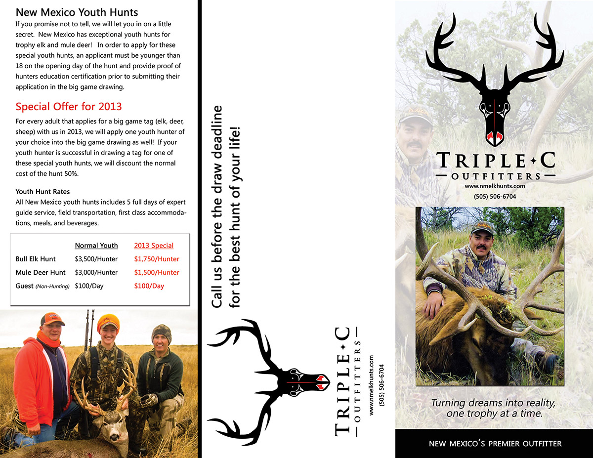 Design de Brochure par SuzanneWalter pour Triple C Outfitters | Design #1263174