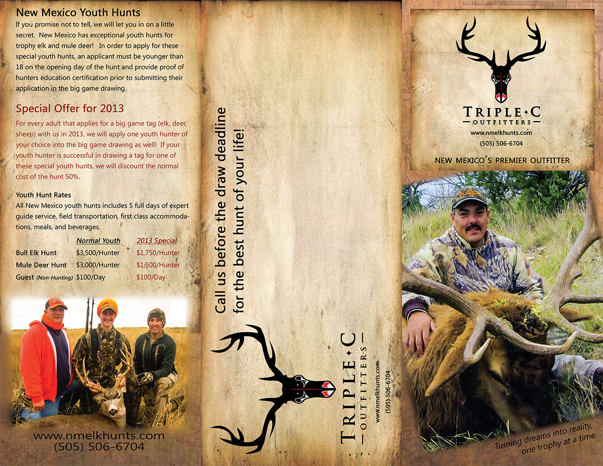 Design de Brochure par SuzanneWalter pour Triple C Outfitters | Design #1264372