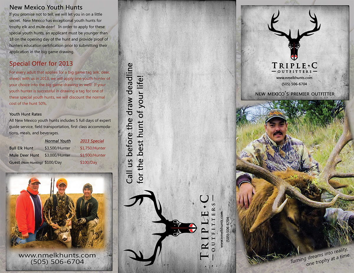 Design de Brochure par SuzanneWalter pour Triple C Outfitters | Design #1266709