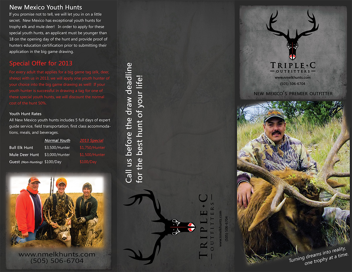 Brochure Design by SuzanneWalter for Triple C Outfitters | Design #1273734