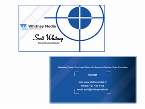 Business Card Design by ManoDesign1 for Whitney Media Productions | Design #4387277