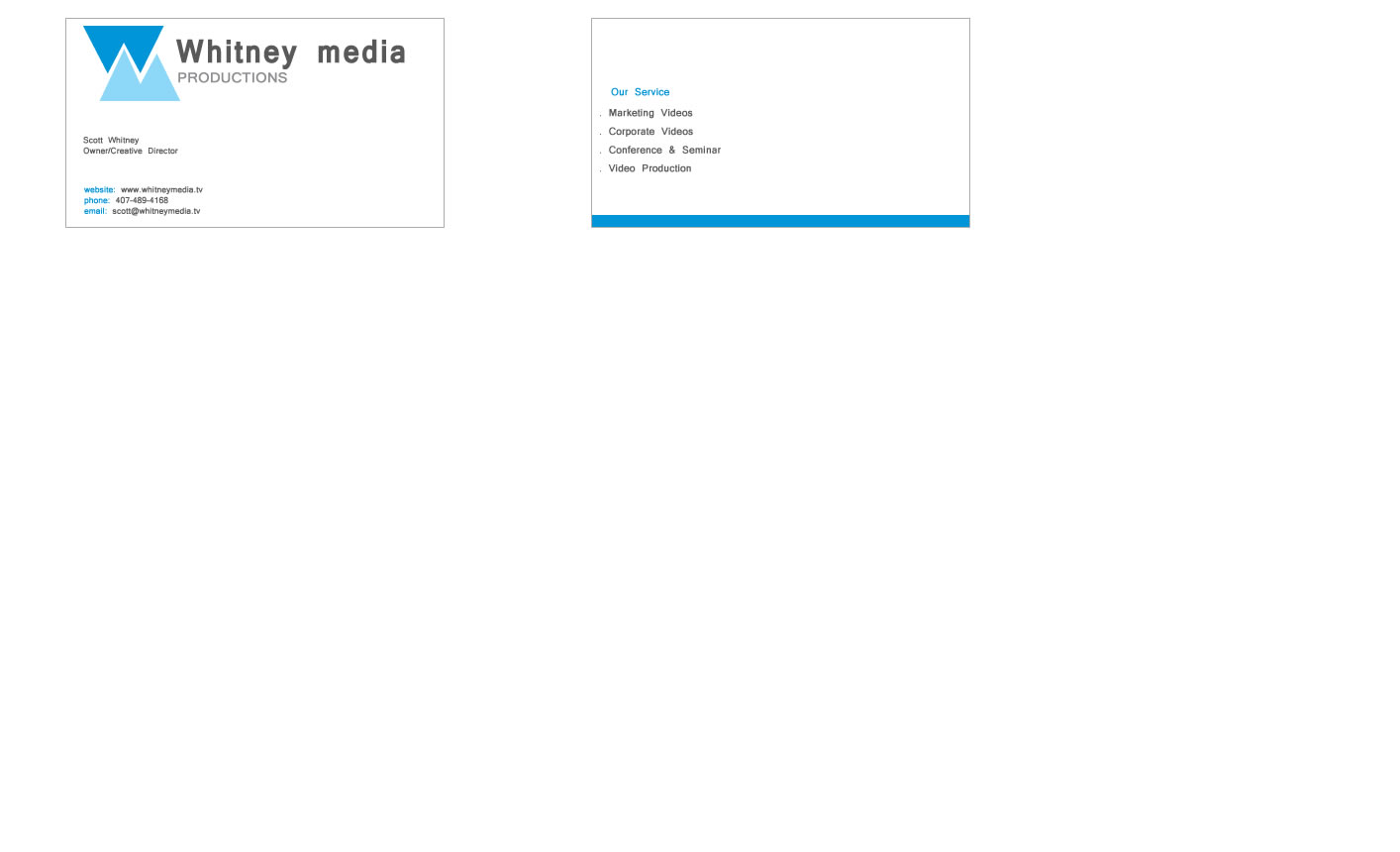 Business Card Design by mamus for Whitney Media Productions | Design #4393761