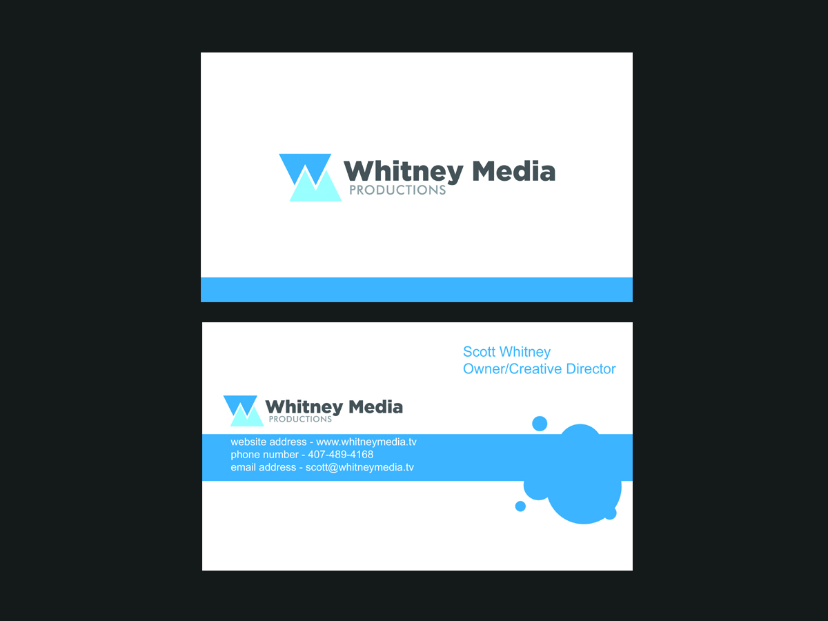 Business Card Design by linujustine for Whitney Media Productions | Design #4389546