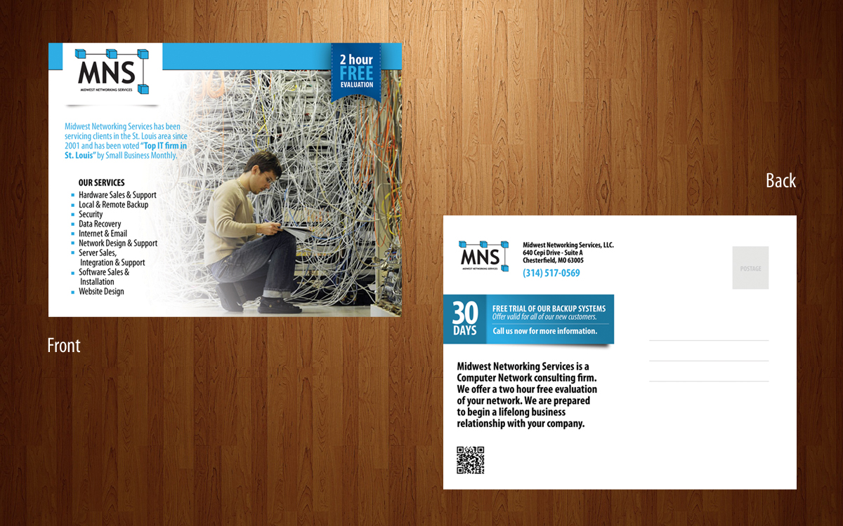 Diseño de Postal por an3 para Midwest Networking Services | Diseño #4489912