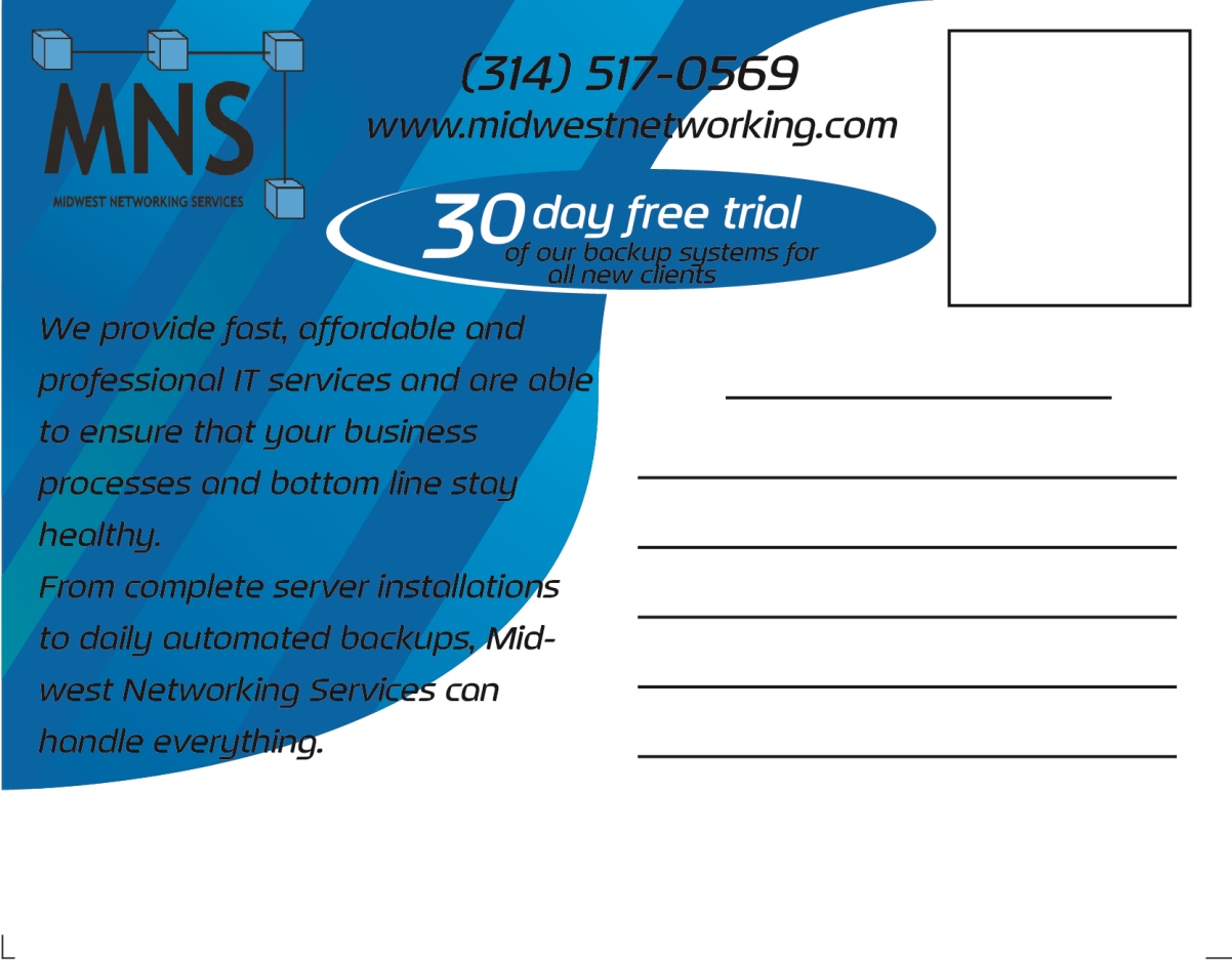 Postcard Design by John-Alexander Design for Midwest Networking Services | Design #4415884
