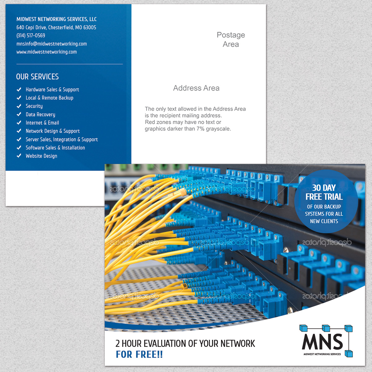 Postcard Design by Deip designs for Midwest Networking Services | Design #4487678