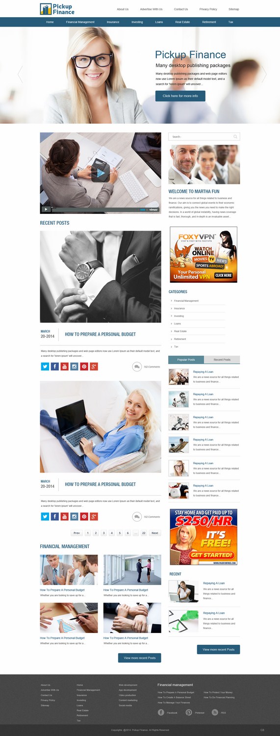 Wordpress Design by pb for Smartidea | Design #4410876