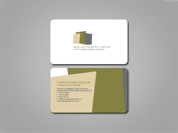Business Card Design by StoyanHitrov for Whelan Property Group | Design #188225