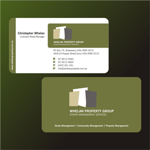 Business Card Design by mag wong for Whelan Property Group | Design: #188639