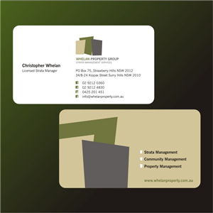 Business Card Design by mag wong for Whelan Property Group | Design #188641