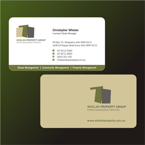 Business Card Design by mag wong for Whelan Property Group | Design: #188642