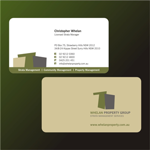 Business Card Design by mag wong for Whelan Property Group | Design: #188646