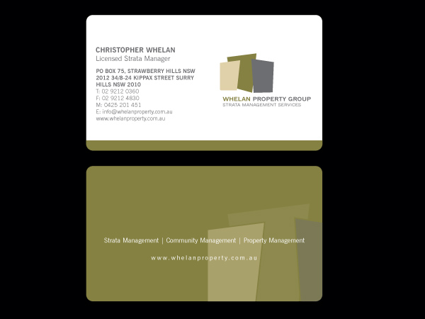 Business Card Design by Priyo Subarkah for Whelan Property Group | Design #187917