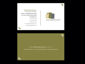 Business Card Design by Priyo Subarkah for Whelan Property Group | Design: #188459
