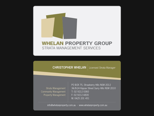 Business Card Design by Karel for Whelan Property Group | Design #187732