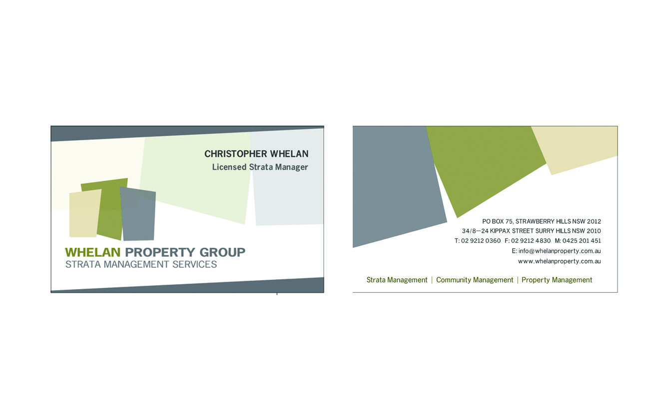 Business Card Design by thefineprint for Whelan Property Group | Design #193488