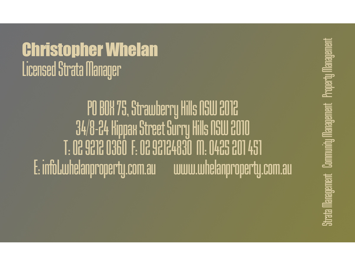 Business Card Design by jag_3_2_3 for Whelan Property Group | Design #194904