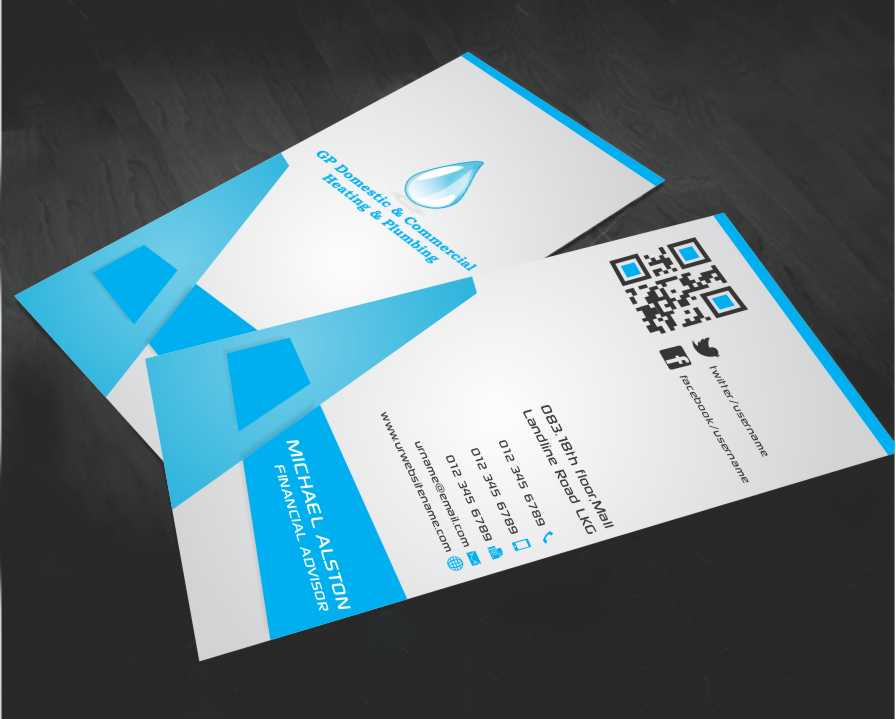 Business Card Design by AwsomeD for GP Domestic Commercial Heating Plumbing | Design #4396435