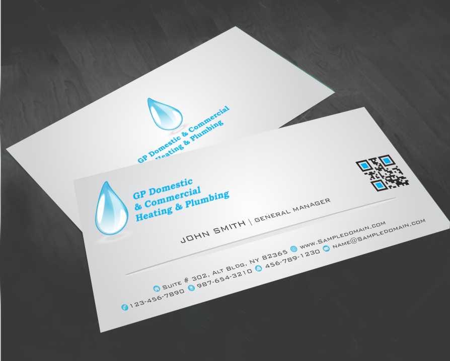 Business Card Design by AwsomeD for GP Domestic Commercial Heating Plumbing | Design #4396441