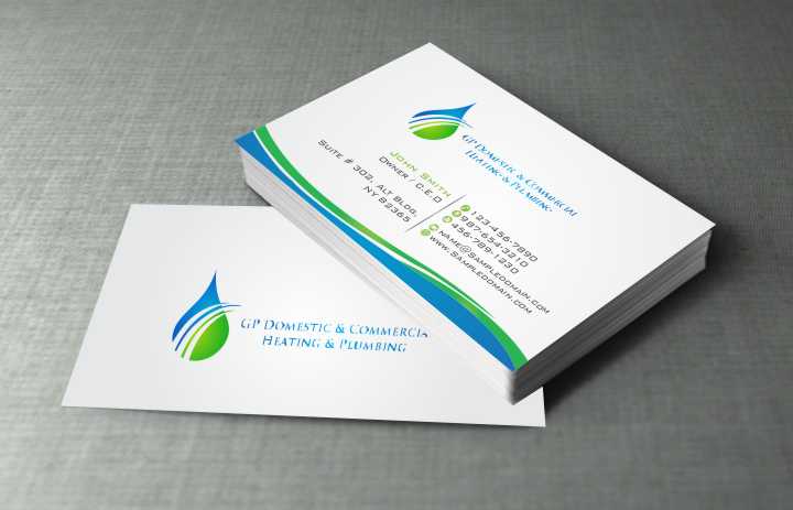 Business Card Design by szabist for GP Domestic Commercial Heating Plumbing | Design #4397049