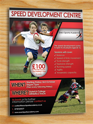 Uk Sports Coaching company needs a poster design for a new 'Speed Development Centre' | Diseño de Póster por alessandroevge