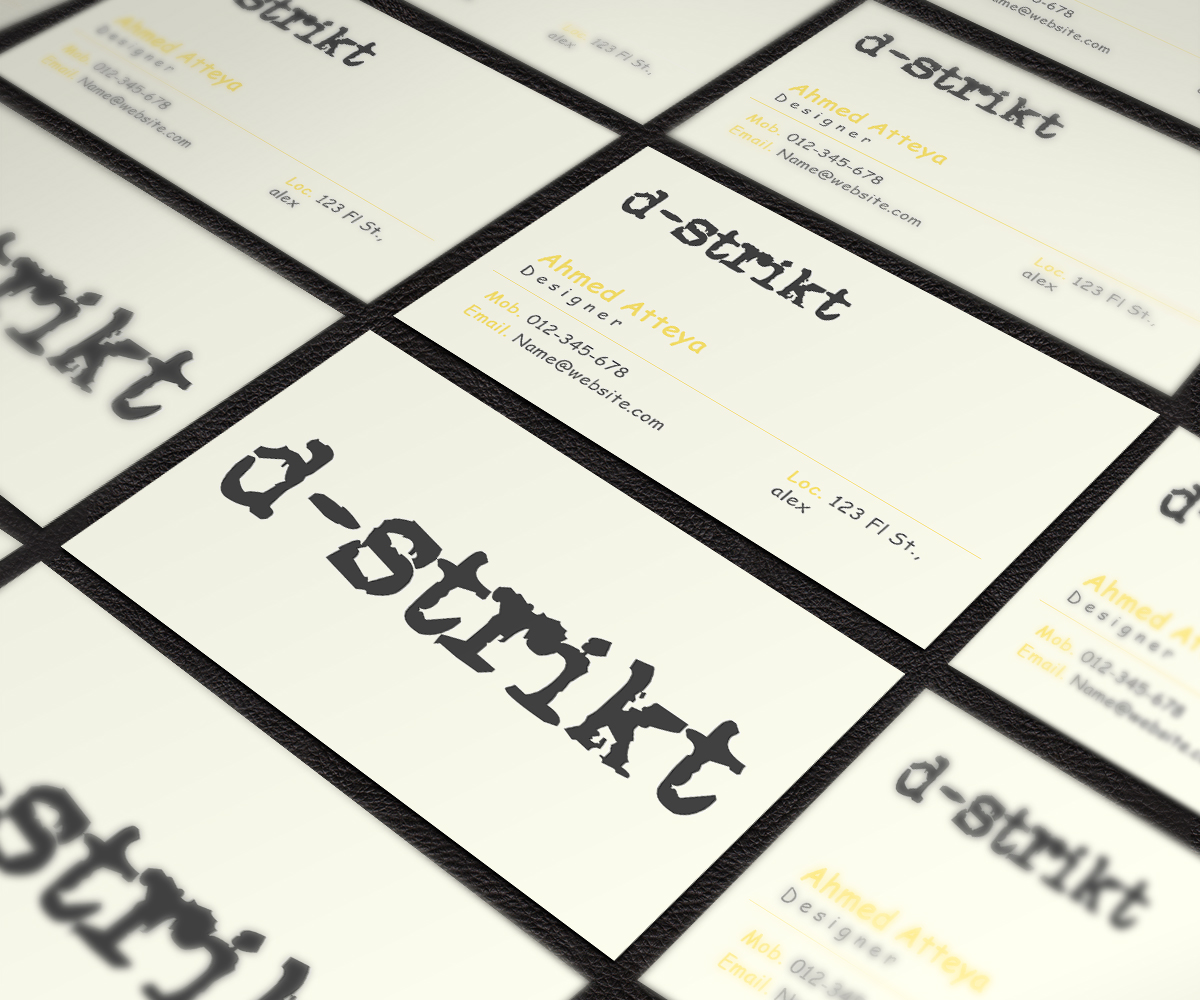 Business Card Design by a7mddz for this project | Design #4437071