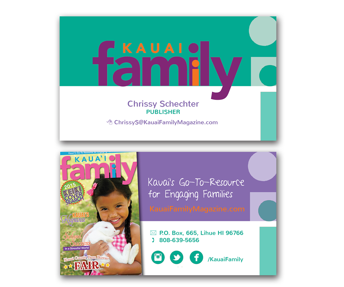 Business Card Design by kattis for Kauai Family Magazine LLC. | Design #4401442