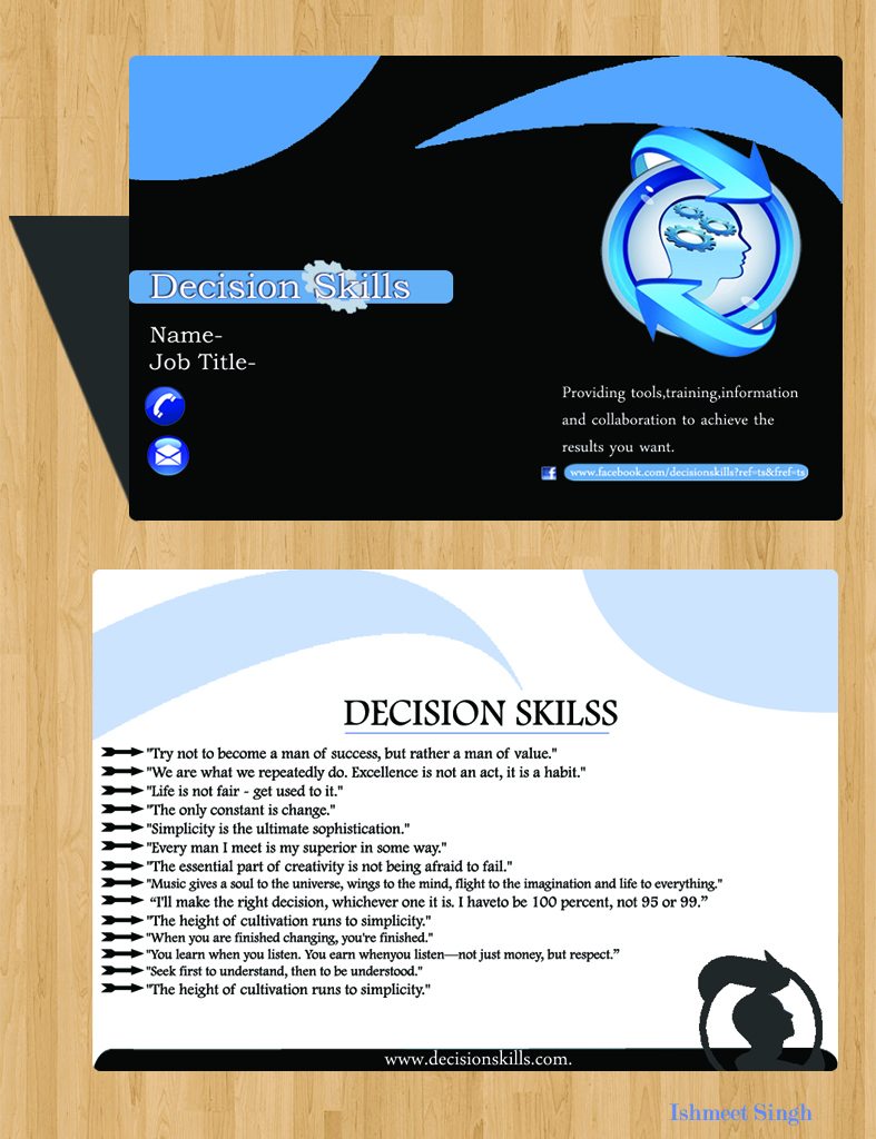 Design de Carte de Visite par Ishmeet pour DecisionSkills | Design #1272791