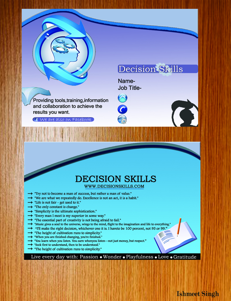 Design de Carte de Visite par Ishmeet pour DecisionSkills | Design #1272903