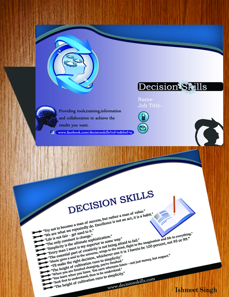 Design de Carte de Visite par Ishmeet pour DecisionSkills | Design #1272957