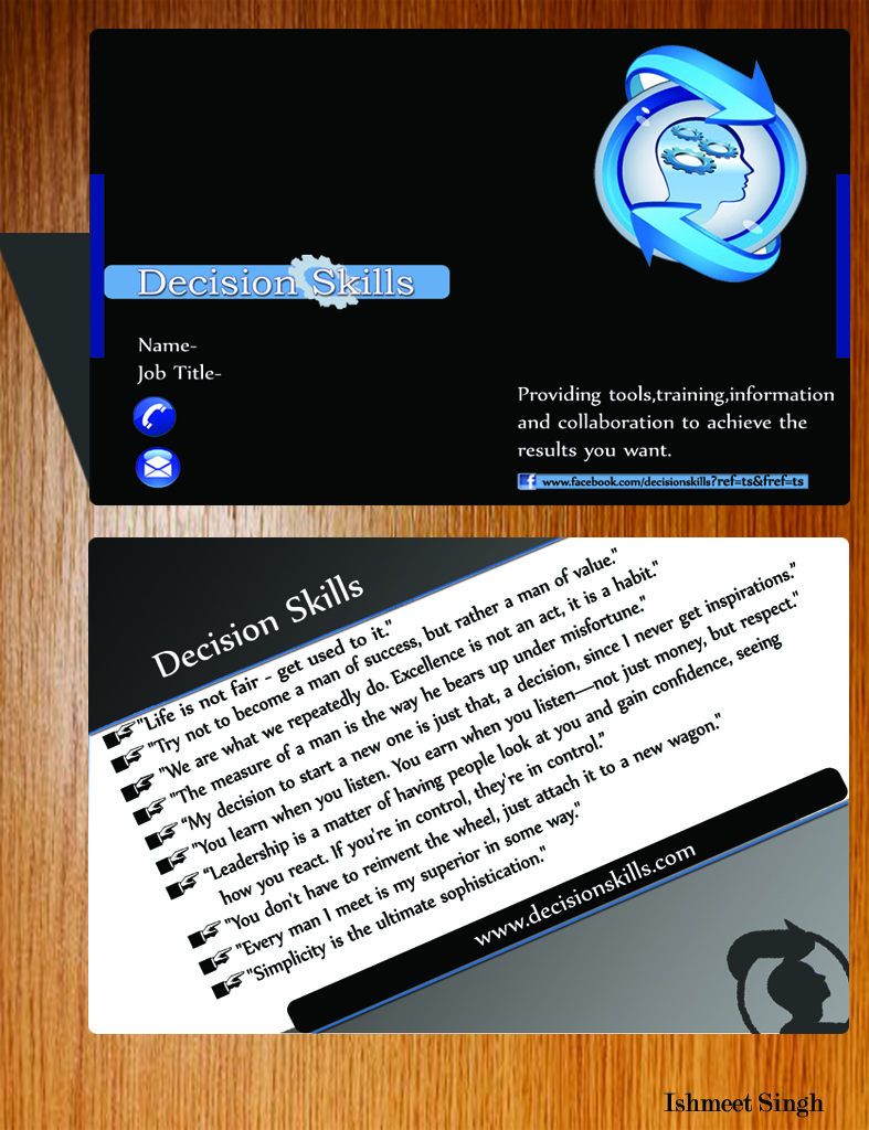 Design de Carte de Visite par Ishmeet pour DecisionSkills | Design #1274271