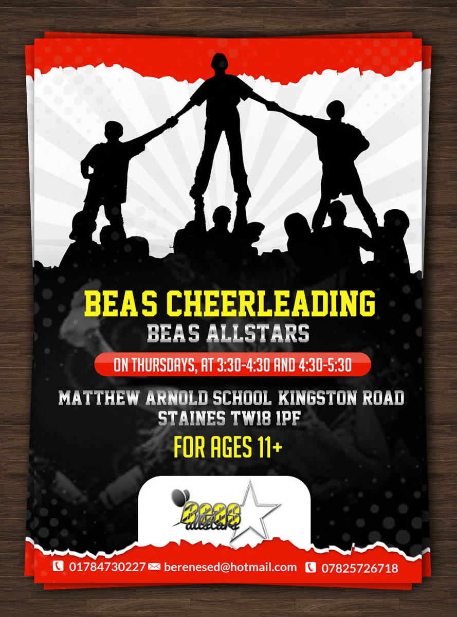 Flyer Design by ESolz Technologies for Bea''''s Cheer | Design #4409887