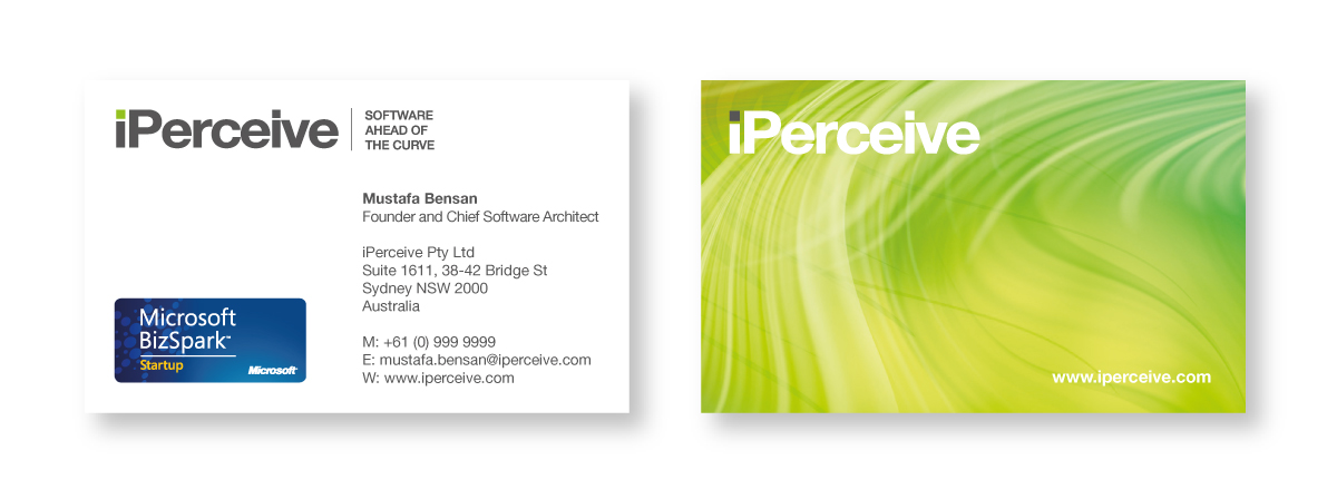 Business Card Design by MDS - bonusplusdesign.com for iPerceive | Design #192763