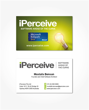 Diseño de Tarjeta de Presentación por ani para iPerceive | Diseño: #195591