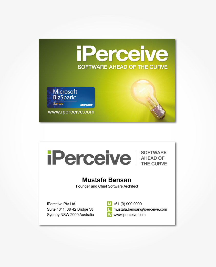 Business Card Design by ani for iPerceive | Design #195593