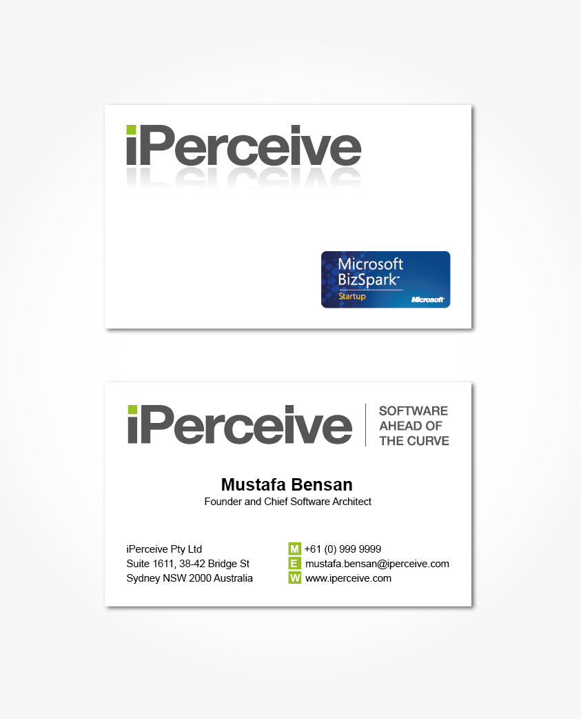 Business Card Design by ani for iPerceive | Design #197450