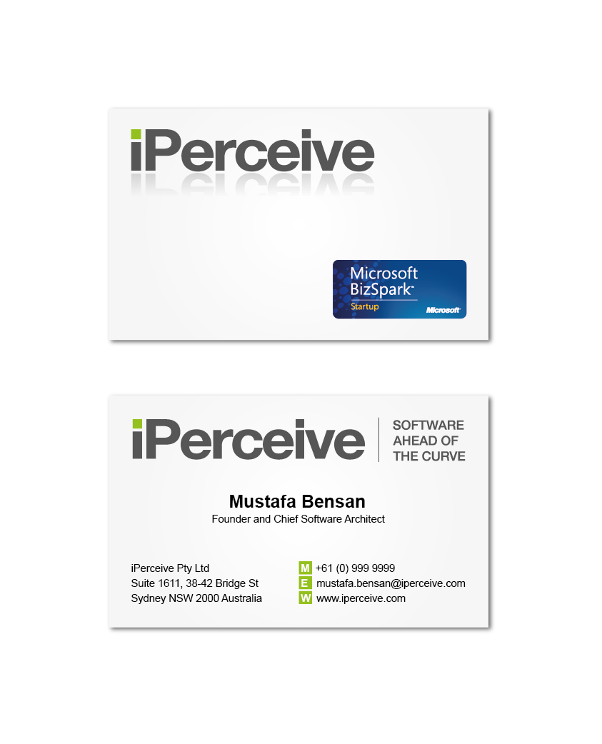 Business Card Design by ani for iPerceive | Design #197451