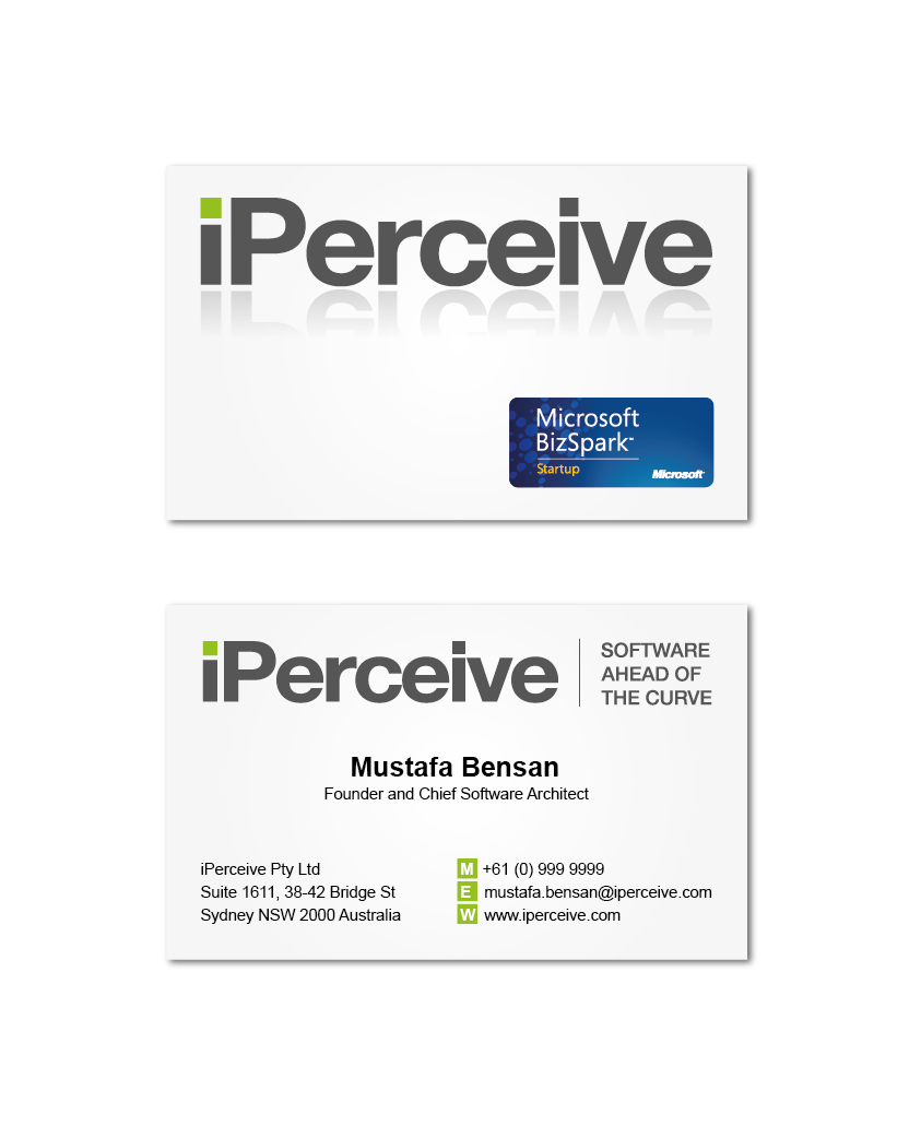 Business Card Design by ani for iPerceive | Design #197452