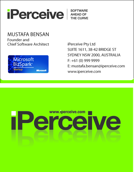 Business Card Design by aneela for iPerceive | Design #195039
