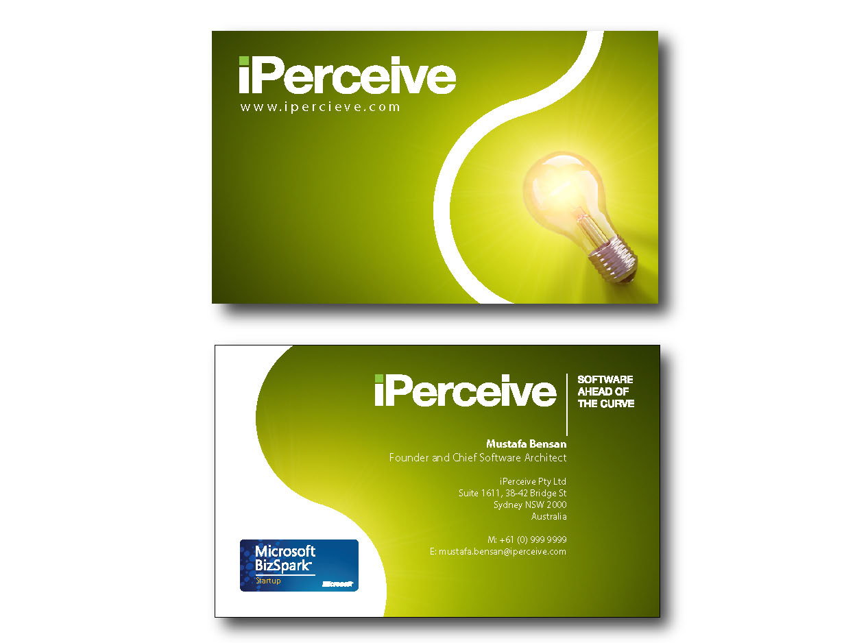 Business Card Design by DDesigns for iPerceive | Design #193813