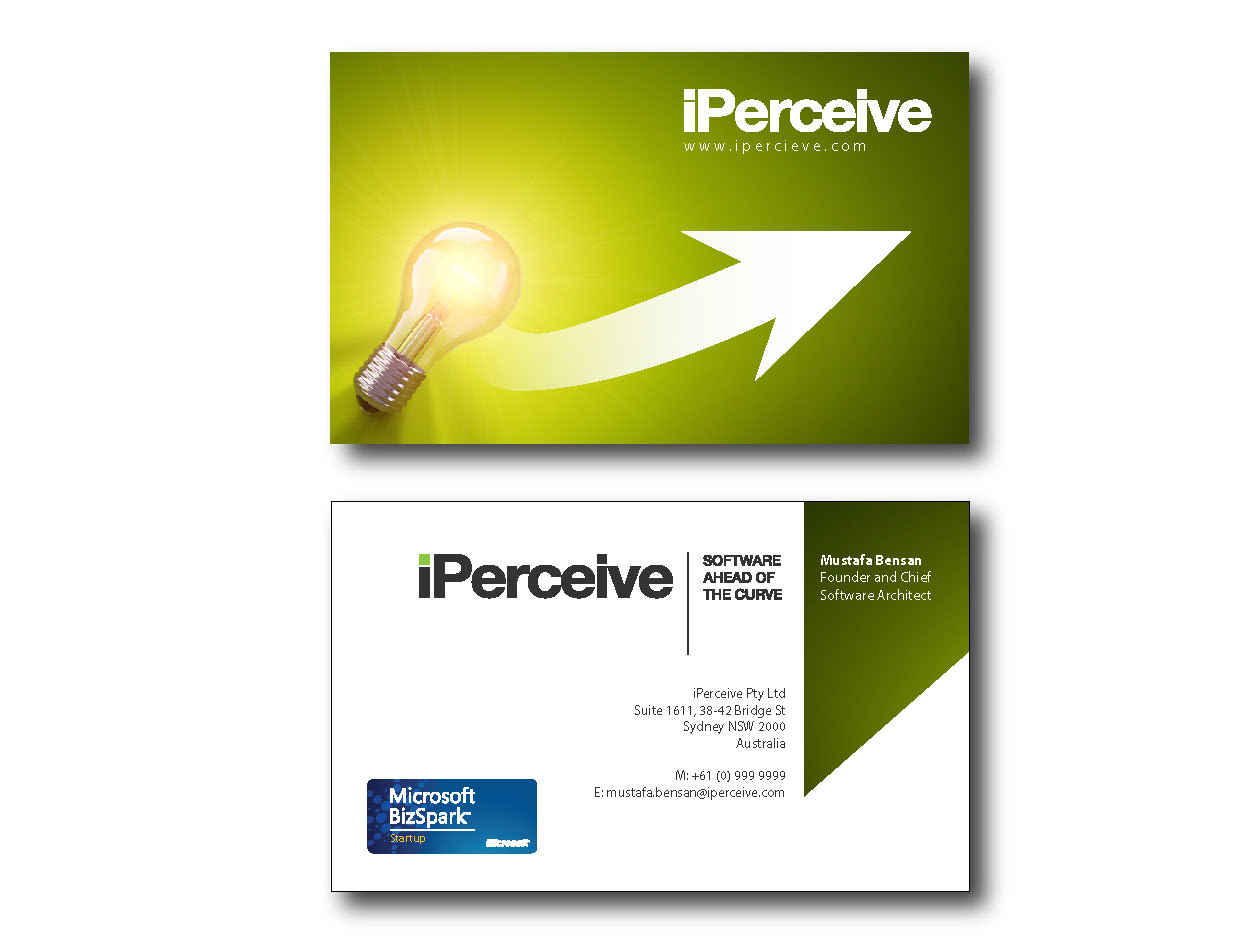 Business Card Design by DDesigns for iPerceive | Design #193814